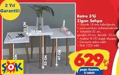 RETRO 3'LÜ ZİGON SEHPA